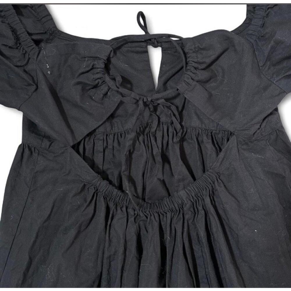Urban Outfitters Wonderland Tie-Back Babydoll Dress Black 100% Cotton Size S - Picture 6 of 7